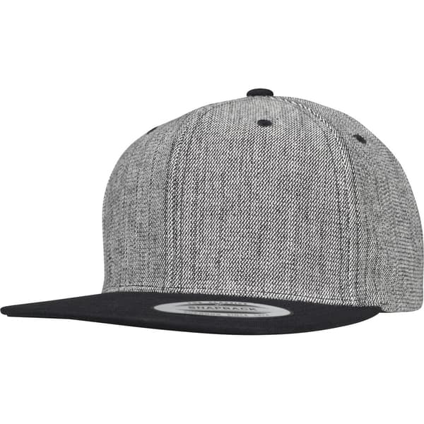 Flexfit By Yupoong Unisex Melange Solid Snapback Cap Black/Melange/Black One Size