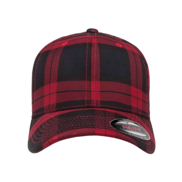 Flexfit by Yupoong Tartan rutig keps Black/Red S/M