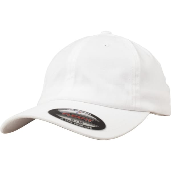 Flexfit By Yupoong Mens Cotton Twill Dad Cap White S/M