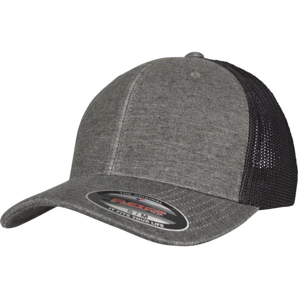 Flexfit By Yupoong Retro Trucker Melange Cap Khaki/Black Mesh S/M