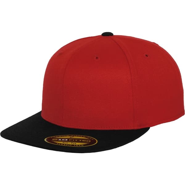 Flexfit by Yupoong Premium 210 Fitted Two Tone Baseball Cap Red/Black L/XL