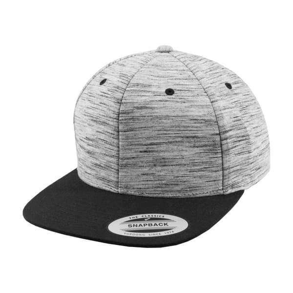 Flexfit by Yupoong Unisex Stripes Melange Crown Snapback Cap Black/ Grey One Size