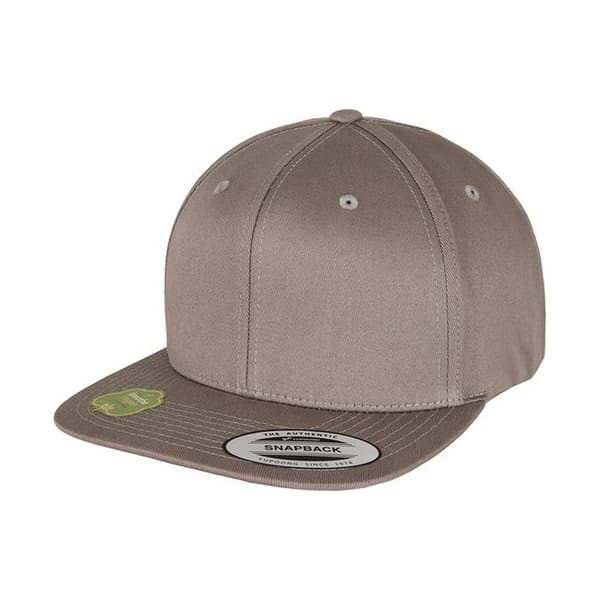 Flexfit by Yupoong Unisex Organic Cotton Snapback Cap Pale Grey One Size