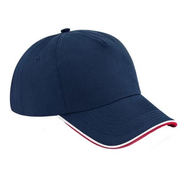 Beechfield Voksne Unisex Authentic 5 Panel Piped Peak Cap