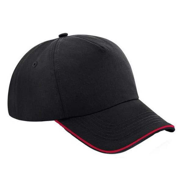 Beechfield Voksne Unisex Authentic 5 Panel Piped Peak Cap