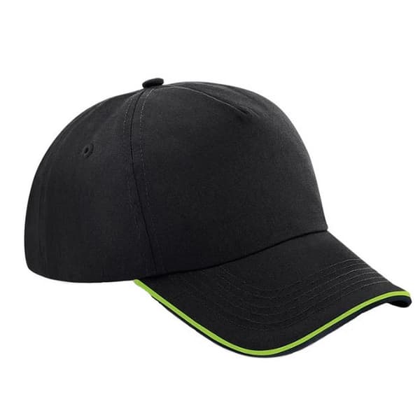 Beechfield Voksne Unisex Authentic 5 Panel Piped Peak Cap