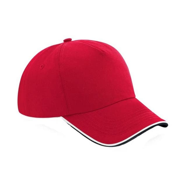 Beechfield Voksne Unisex Authentic 5 Panel Piped Peak Cap