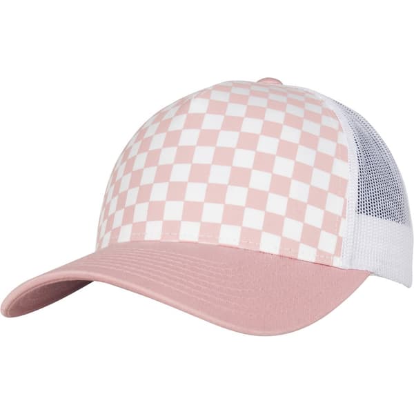 Flexfit by Yupoong Checkerboard Retro Trucker Cap Light Rose/White One Size