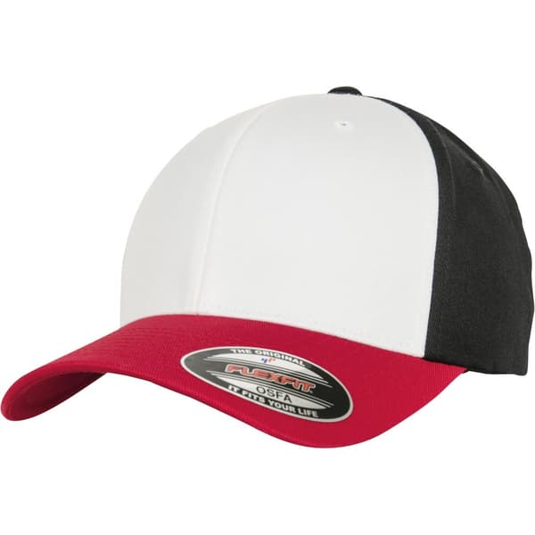 Flexfit by Yupoong 3-farvet kasket Red/White/Black L/XL