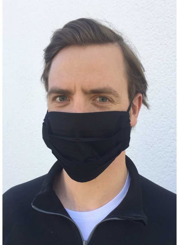 Ansigtsmaske til voksne i sort, vaskbar mundbeskyttelse