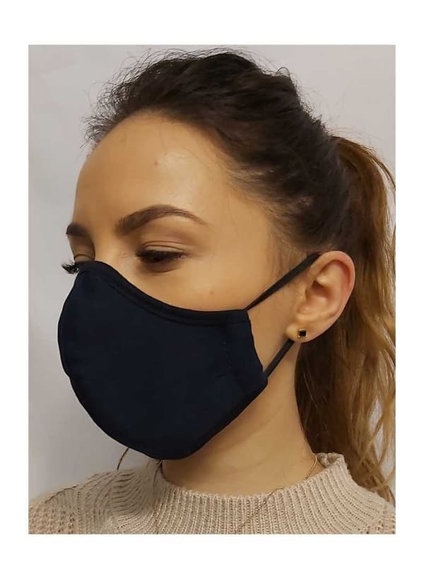 Blue washable face mask in fabric , for children / adults
