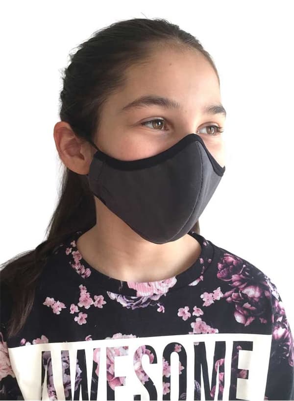 Vaskbar grå maske til børn - voksne, mundbeskyttelse