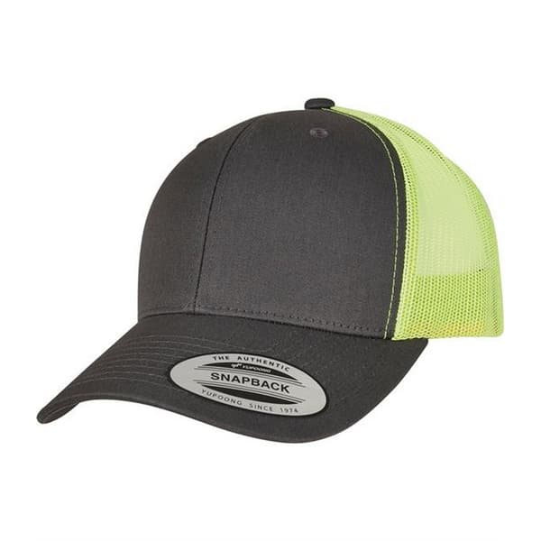 Flexfit Unisex vuxen tvåfärgad Trucker Cap Charcoal Grey/Neon Green One Size