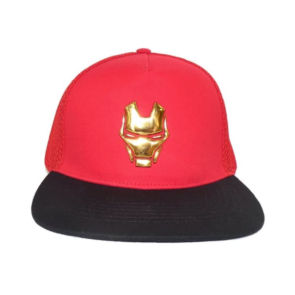 Iron Man Face Snapback Cap Red/Black One Size