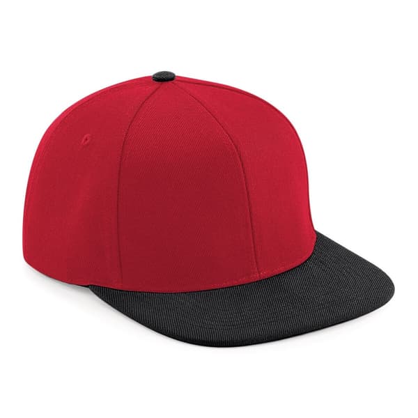 Beechfield Unisex voksen tofarvet baseball cap Red/Black One Size