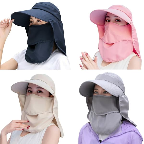 Summer Sun Hats Women UV Protection Fishing Cap Grey