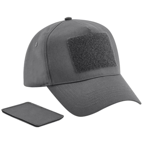 Beechfield Unisex voksen 5 Panel 5 Panel aftagelig Patch Cap Graphite Grey One Size