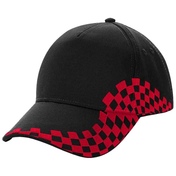 Beechfield Unisex Grand Prix Baseball Cap til voksne Black/Classic Red One Size
