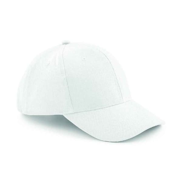 Beechfield Pro-Style børstet bomulds-kasket White One Size