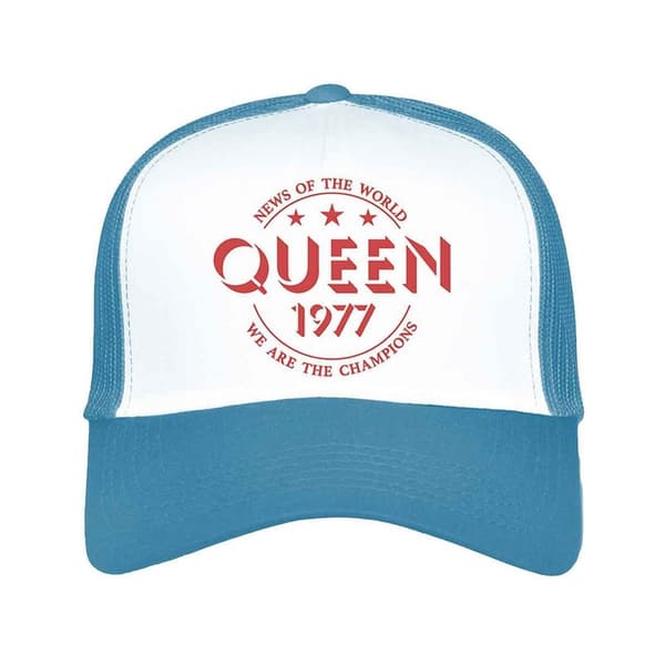 Queen Unisex voksen Champions 77 Mesh Panel Baseball Cap Blue/White One Size