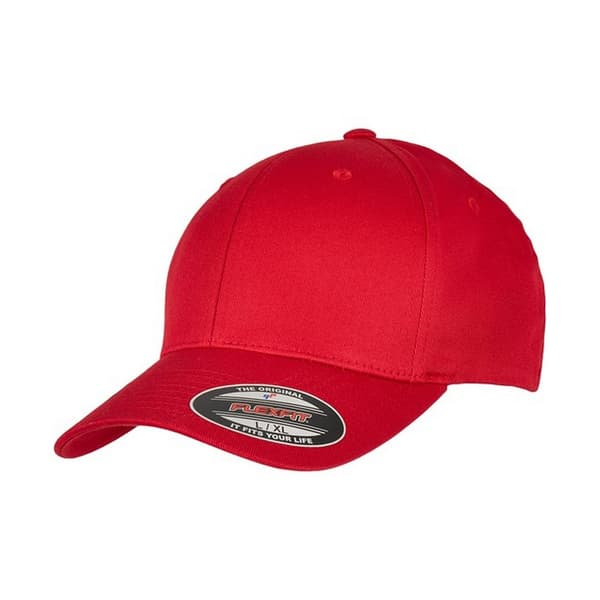 Yupoong Unisex vuxen Flexfit basebollmössa i ekologisk bomull Red L-XL