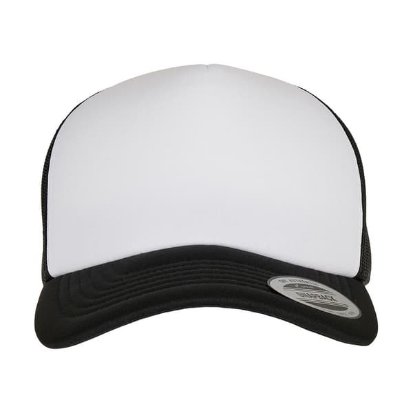 Flexfit Unisex Adult Classic Curved Foam Trucker Cap Black/White One Size