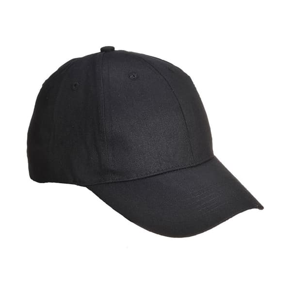 Portwest 6 Panel Baseball Cap Black One Size