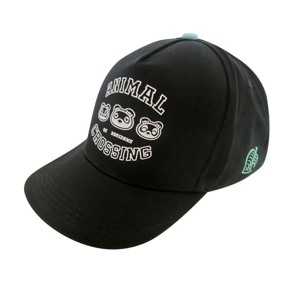 Animal Crossing Leaf Rubber Snapback Cap Black One Size