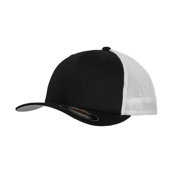 Flexfit Unisex vuxen tvåfärgad truckerkeps i mesh Black/White One Size