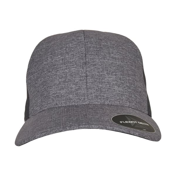 Yupoong Unisex vuxen Flexfit Delta Trucker keps Blue/Charcoal Melange XL