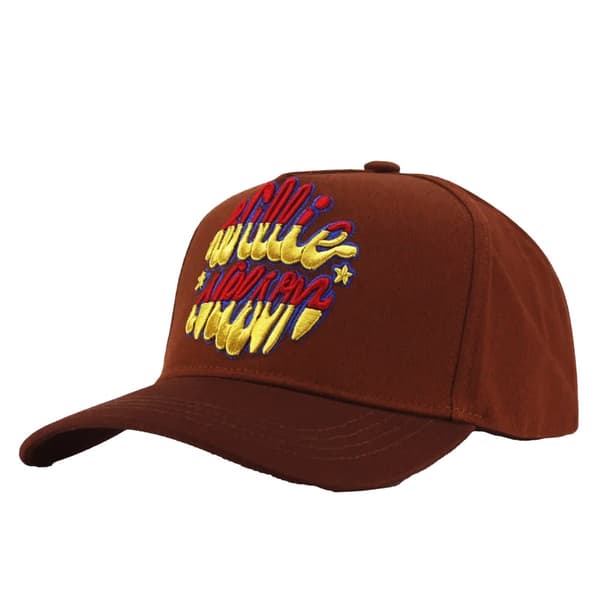 Willie Nelson Unisex Adult Emblem Baseball Cap Brown/Yellow/Pink One Size