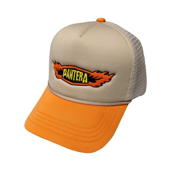 Pantera Unisex-keps med Flames-logga i mesh för vuxna Orange/Sand One Size