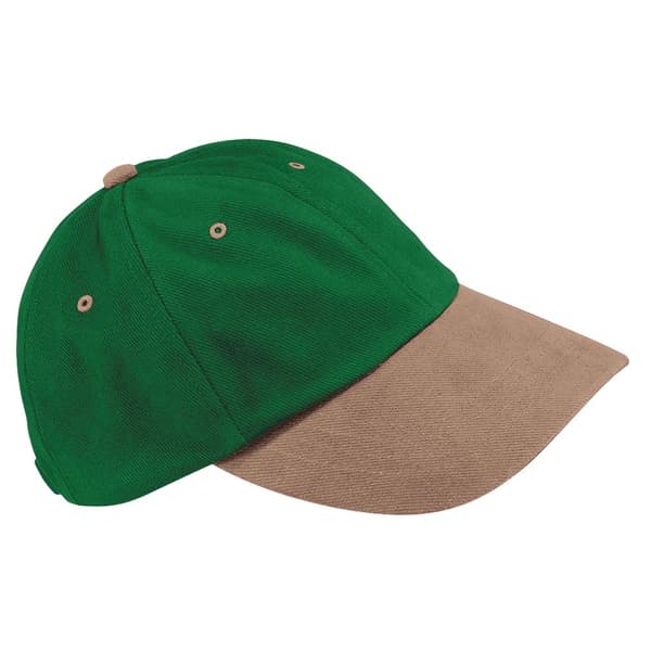 Beechfield Unisex Adult Heavy Brushed Cotton Low Profile Cap Forest Green/Taupe One Size