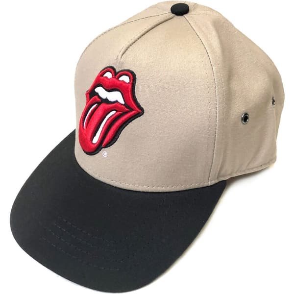 The Rolling Stones Unisex Adult Classic Tongue Snapback Cap Sand/Black One Size