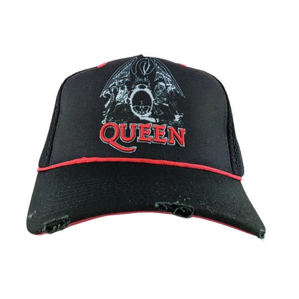 Amplified Unisex vuxen Line Art Crest Queen Trucker keps Black/Red One Size
