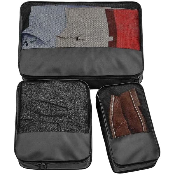 Bagbase Escape Packing Cube Set (Pack of 3) Black One Size