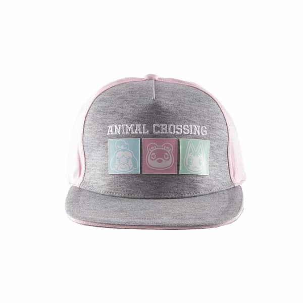 Animal Crossing Unisex Adult New Horizons Pastel Square Baseball Cap Heather Grey One Size