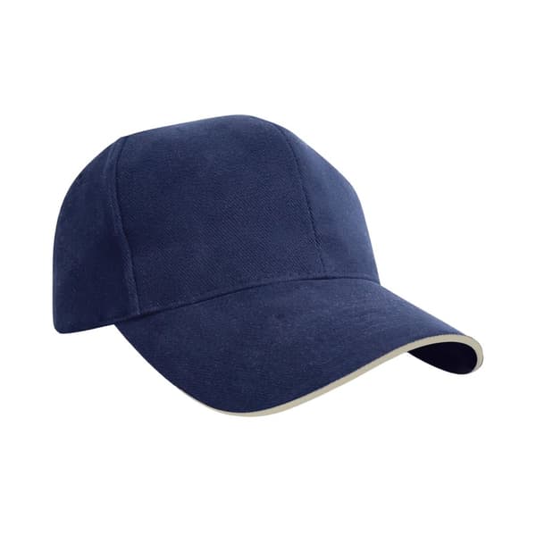 Result Headwear Basebollkeps i kraftig borstad bomull Navy/Natural One Size