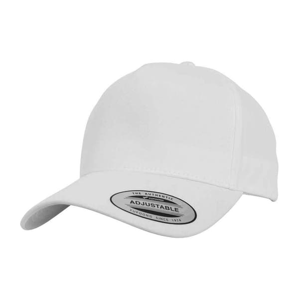 Flexfit 5 Panel Snapback Classic Baseball Cap White One Size