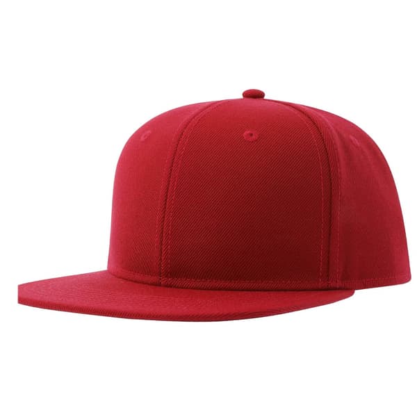 Atlantis Unisex Vuxen 6 Panel Sustainable Flat Peak Baseball Cap Red One Size