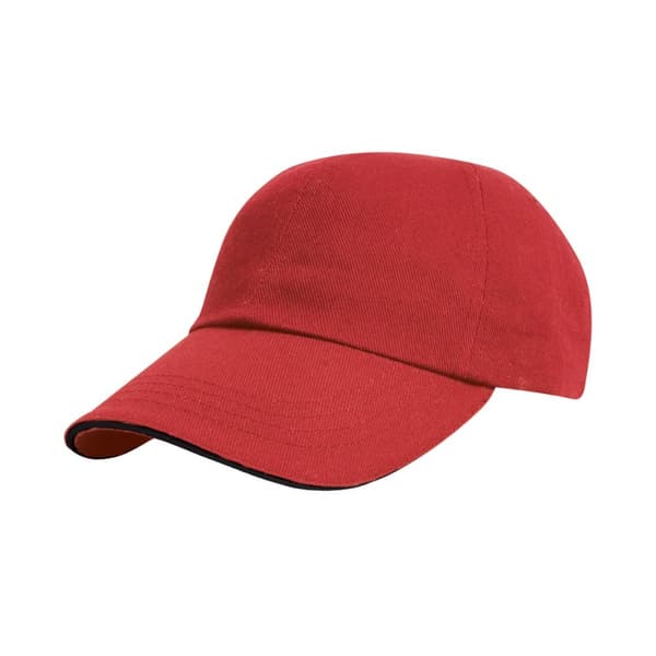 Result Headwear Pro Style Baseball Cap i tung borstad bomull med Sandwich-skärm Red/Black One Size
