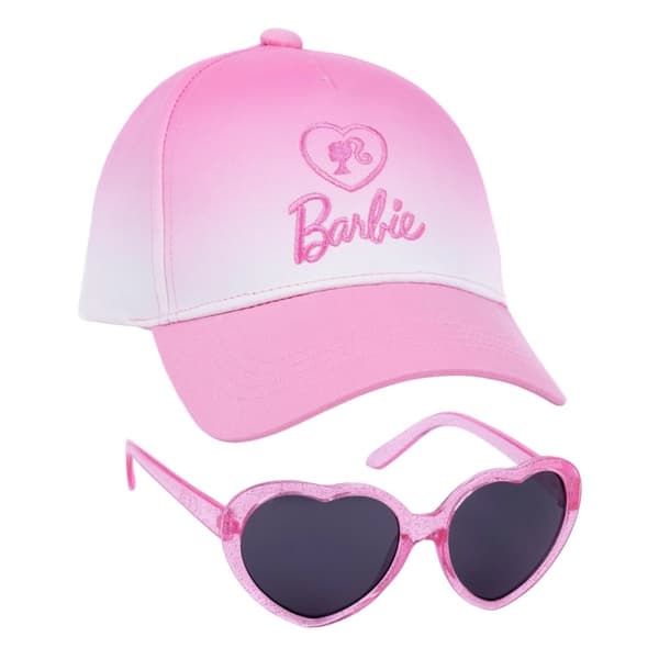 Barbie Girls Ombre Baseball Cap Set Pink/White One Size