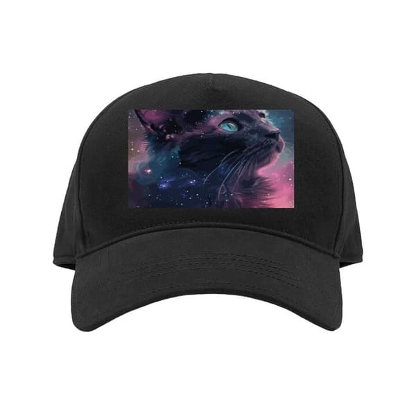 Barn-Keps | Justerbar Keps för Barn Katten i Galaxen Svart Barn