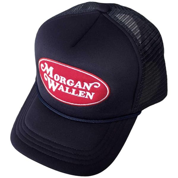 Morgan Wallen Unisex Adult Oval Logo Trucker Cap Navy Blue One Size