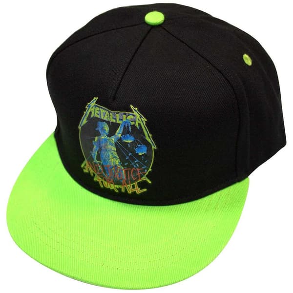 Metallica And Justice For All Snapback Cap Black/Green One Size