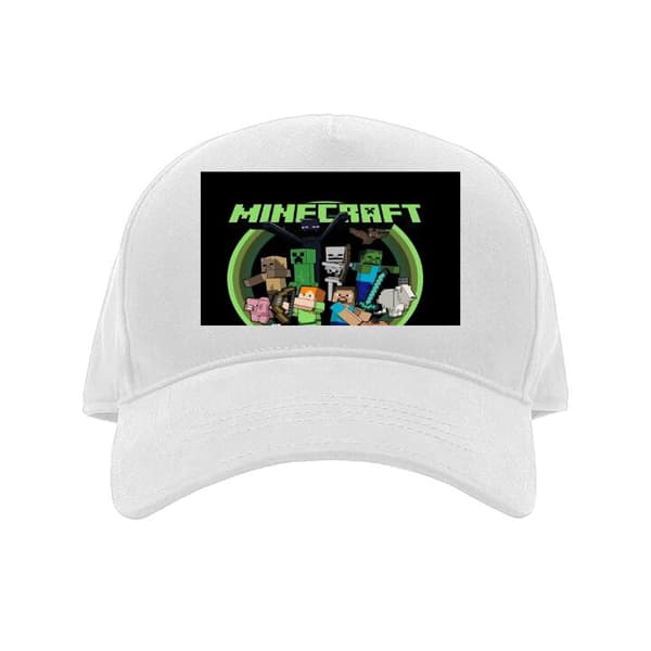 Justerbar Kasket til Voksen | Behagelig Kasket Minecraft Hvid Barn