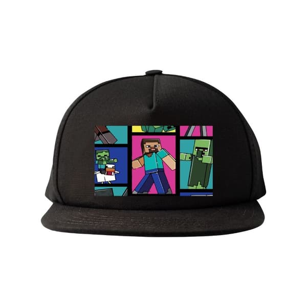 Snapback Keps | Bekväm och Justerbar för Vuxna Minecraft Svart