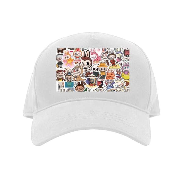 Barn-Caps | Justerbar Caps for Barn Labubu All-Stars - POP MART Special Hvit Vuxen