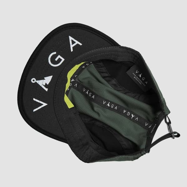 VÅGA CLUB CAP UTILITY GREEN/BLACK, löparkeps, funktionskeps