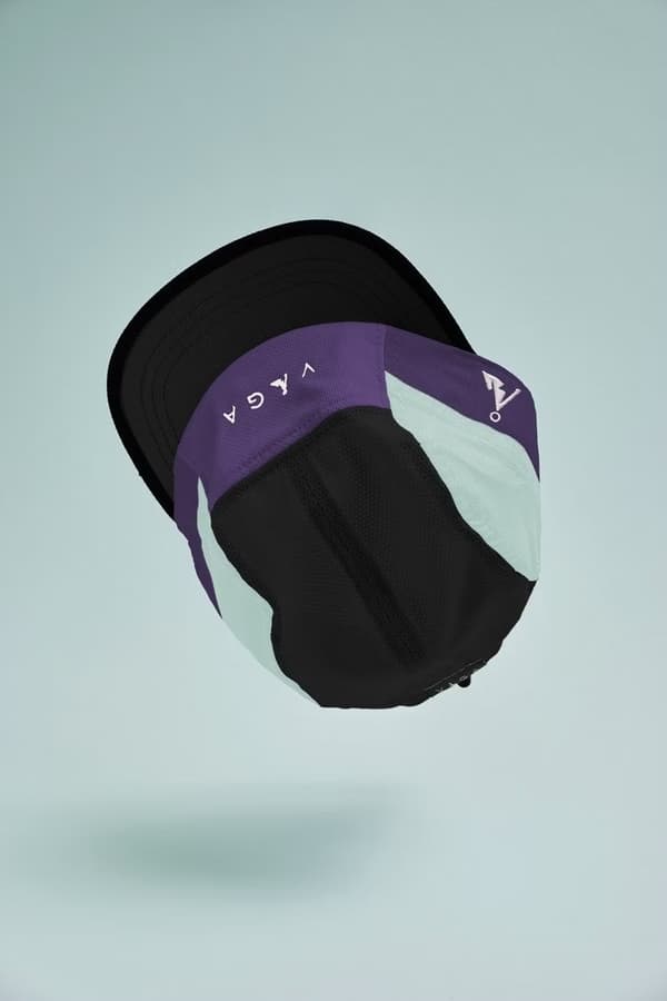 VÅGA CLUB CAP BLACK/ PURPLE/ AQUA, löparkeps, funktionskeps